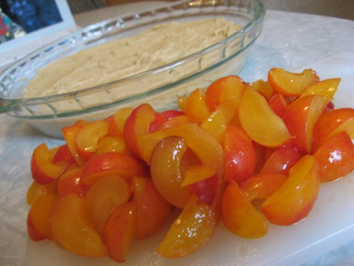 sliced yellow plum buckle recipe
